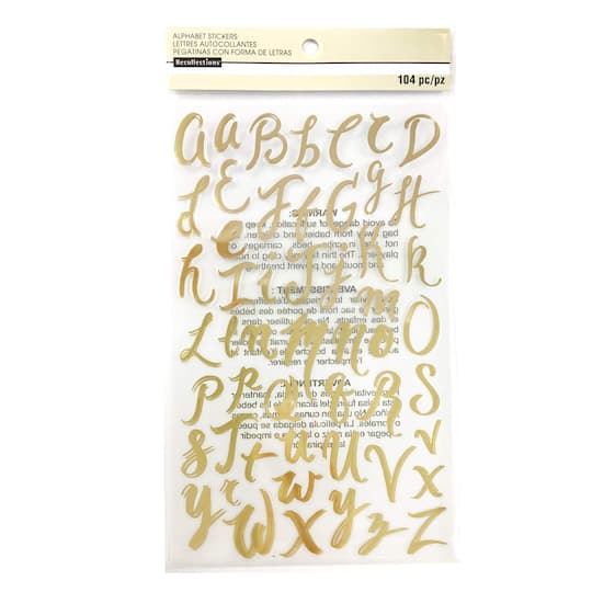 Gold Foil Hand Script Alphabet Stickers by Recollections™